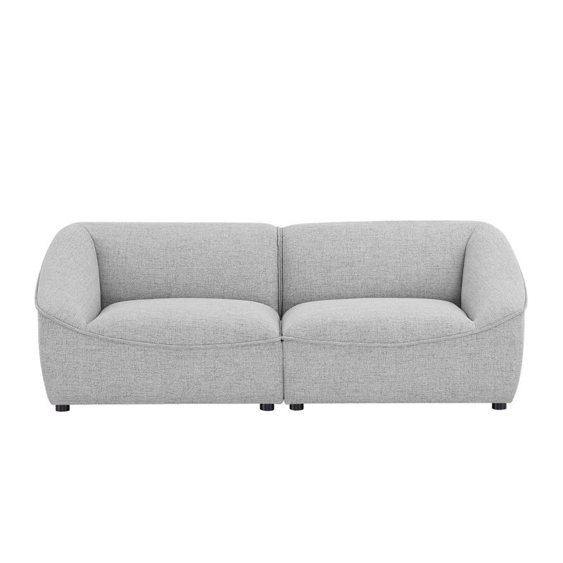 Comprise 2-Piece Loveseat, Light Grey Velvet