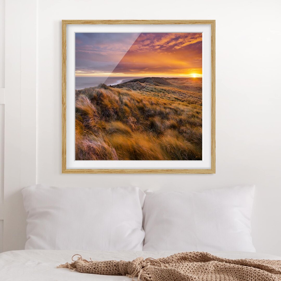 Gerahmtes Poster Sonnenaufgang am Strand von Sylt