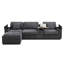Canapé modulaire en L 120,3 po avec table rabattable, porte-gobelets, hublots, rangement - Lin gris moderne confortable 5 pour salon pliable et accoudoir 5 zone principale-643369537