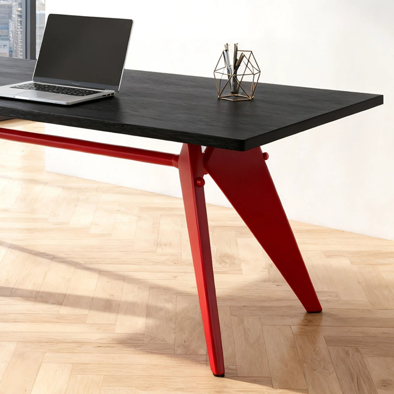 Bureau d'écriture noir et rouge Creative Design, H 29,52 po x l 55,11 po x P 27,55 po