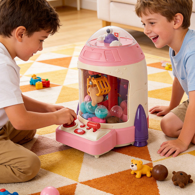 Kids Grabbing Clip Claw Machine, Pink/Purple