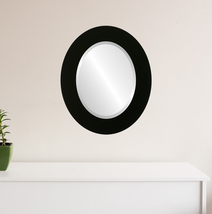 Royster Oval Mirror, 35" H x 25" W, Matte Black
