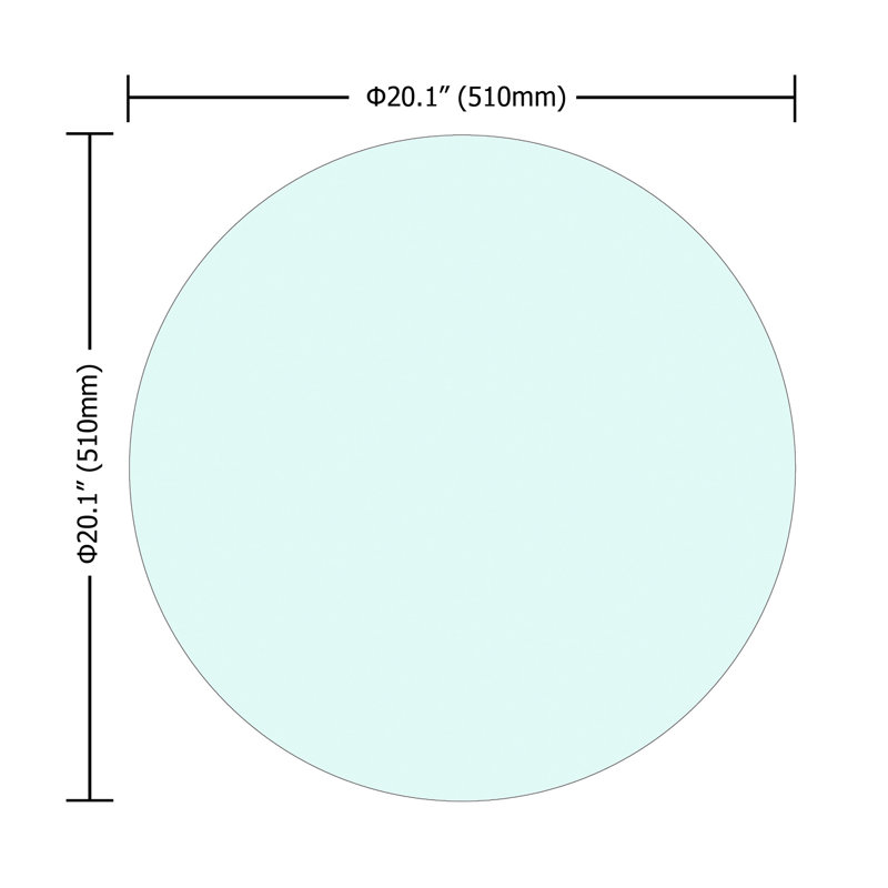 20.1*20.1*0.23" Tempered Glass Table Top, Clear, 1/4" Thick, Functional And Wear- Surface, To Heat, Corrosion, Impact, For Different Tables Smooth Edge Craftsmanship, Wear, Uses