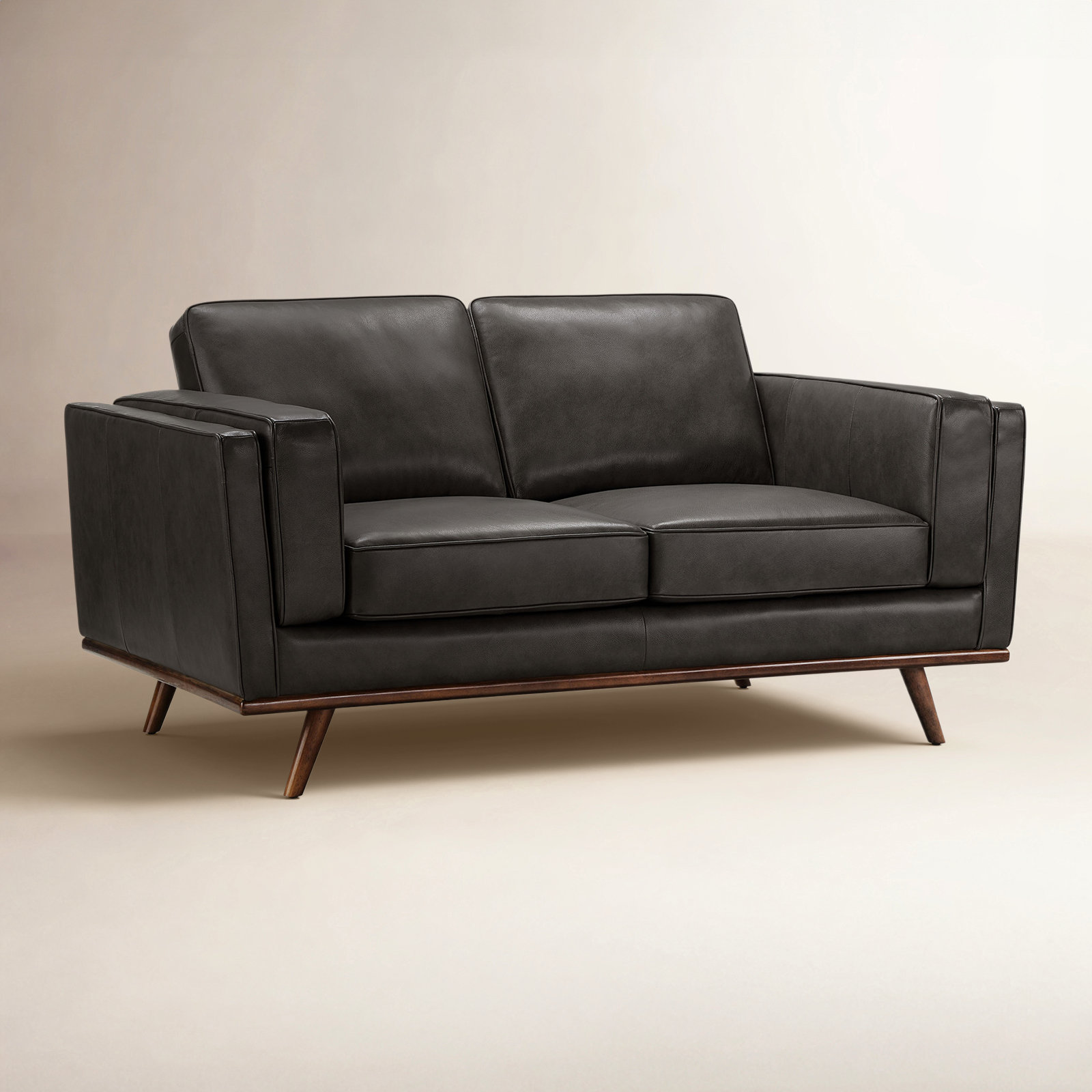 Barberena 67'' Upholstered Loveseat, Gray Genuine Leather