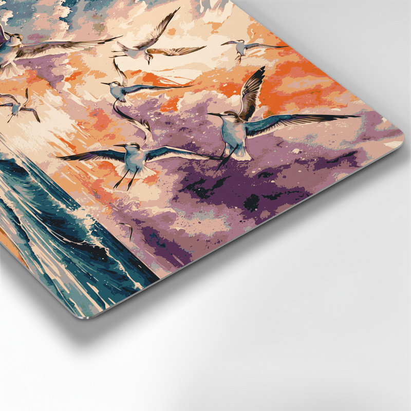 «Nautical Beach oiseaux», art mural en métal beige, H 20 po x l 30 po