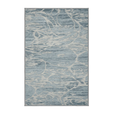 Machine Washable Abstract Gray Area Rug