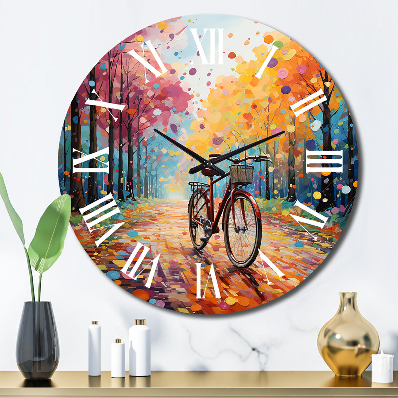 Horloge murale Vélo Joyful Rides Pointillism II, Grand