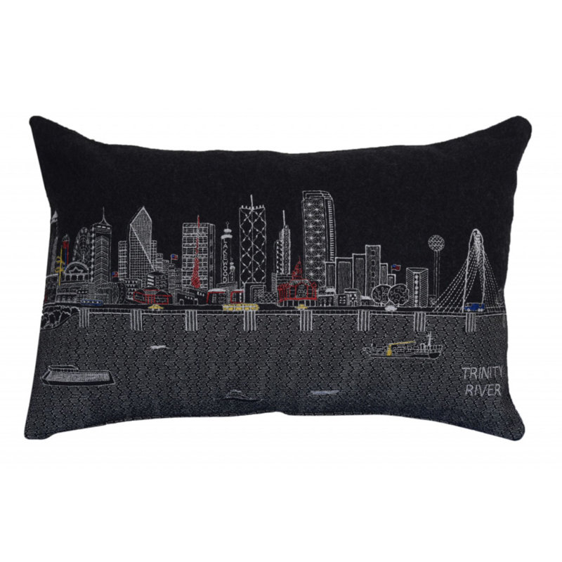 Coussin lombaire 24 po Chicago, Noir mat / rouge