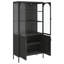 Mabe Highboard Black Glass and Steel