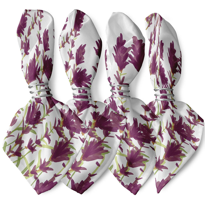 Ensemble de serviettes 4 pièces Slezak Lavender, L 18 po x L 18 po, Violet