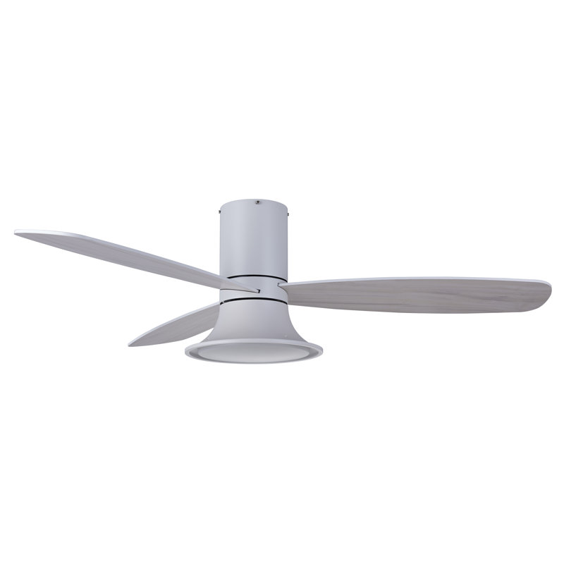 Haracha 132cm Ceiling Fan with Light Kit, White, White