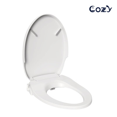 Non-Electric Elongated Bidet Toilet Seat with Rear & Feminine Wash, Water Pressure Control and Self-Cleaning Nozzles
