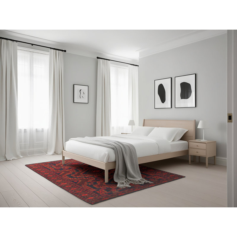 Tapis rouge / brun / beige Southwestern, Rectangle 5 pi x 7 pi