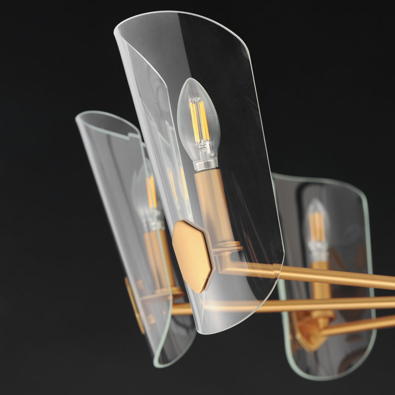 Lustre sphérique spoutnik à 8 lumières Maiki, Laiton vieilli naturel