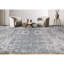 Tapis bleu et argent noué à la main de haute qualité