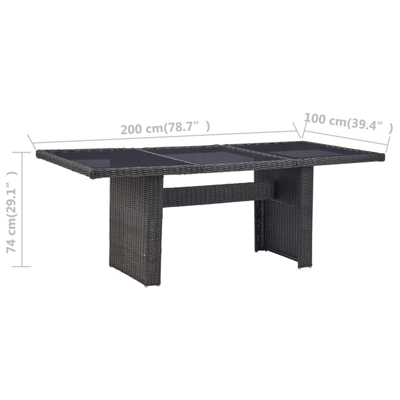 Alt Rattan Dining Table, Black, Black