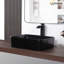 Lavabo de salle de bain noir, lavabo rectangulaire 19 po x 15 po pour salle de bain en céramique