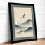 Bird Over Mountains Japandi - Framed Print-1856224883-1856224884