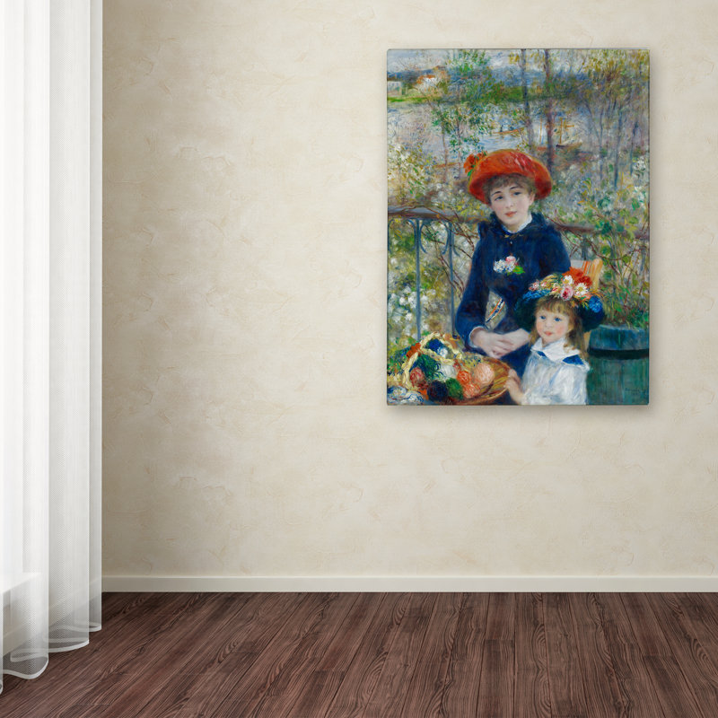« two soeurs on the terrace 2 », reproduction sur toile tendue, H 19 po x l 14 po