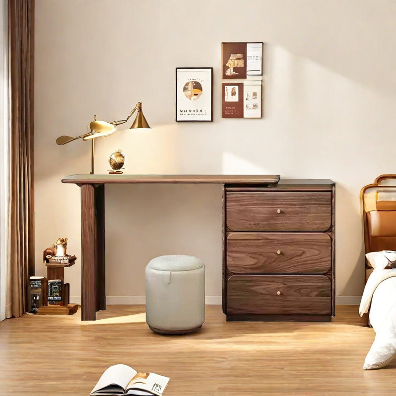 Commode en bois massif noir noyer
