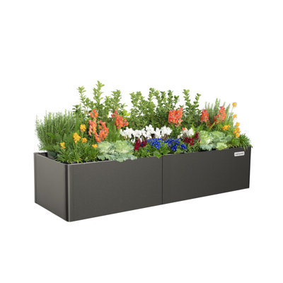 Grande boîte à fleurs d'extérieur moderne en métal de 17 po de hauteur