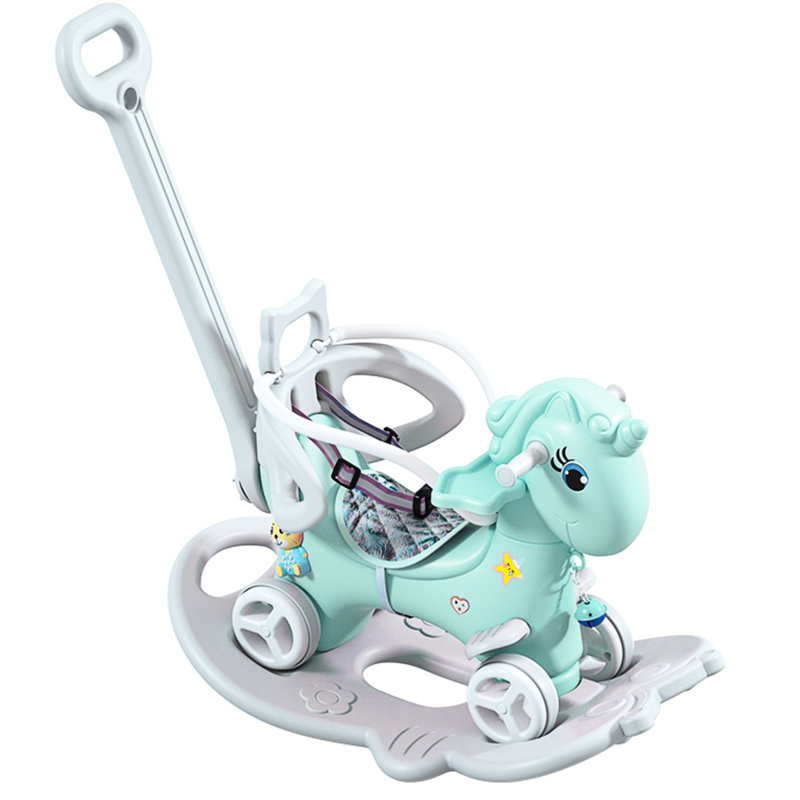 Blue 'Rocking Horse - Vélo d'équilibre avec siège, poignée, et teinture pour planche