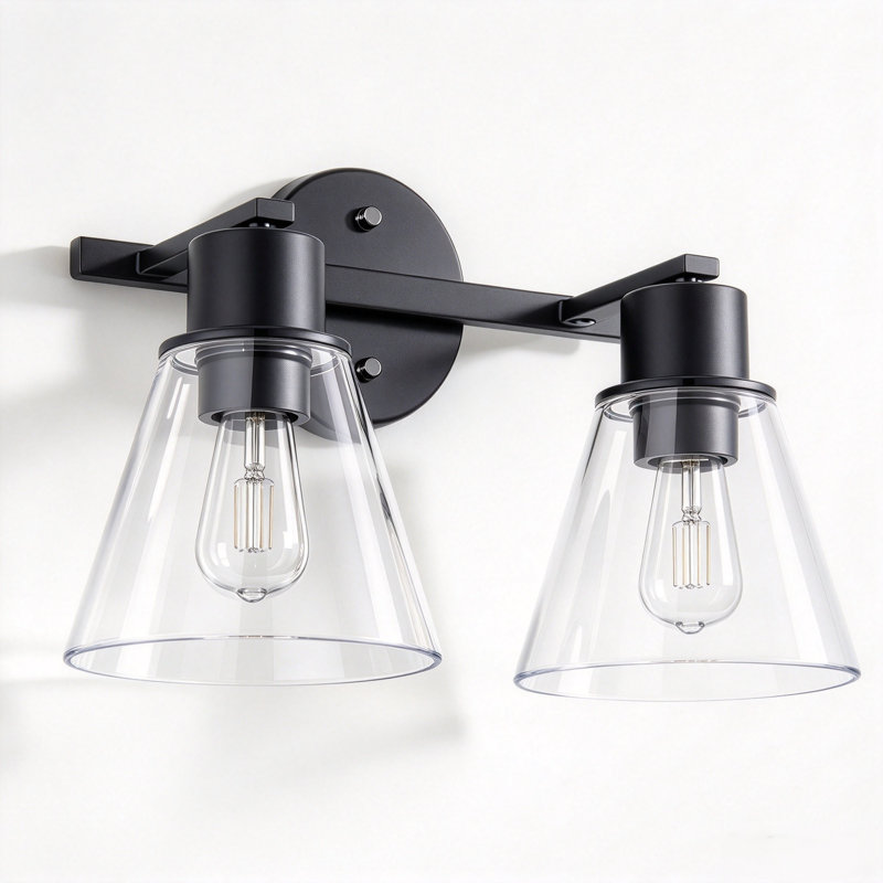 2 - Light LED Vanity Light, Matte Black