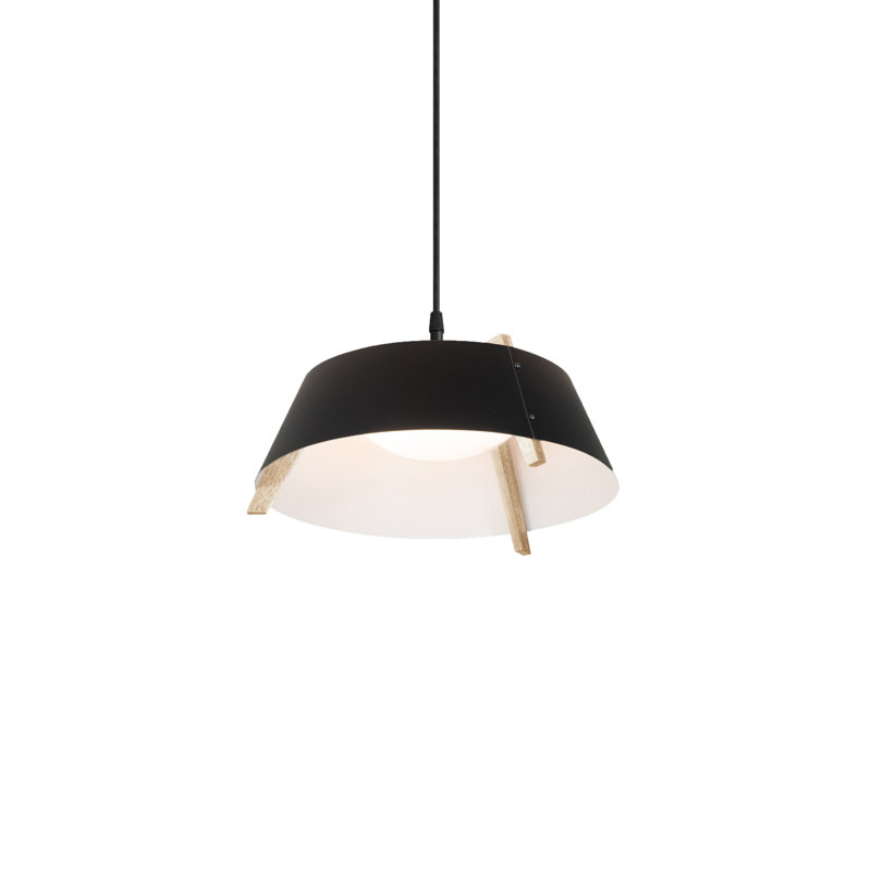 Casia 1 - Light LED Pendant, Matte Black, Walnut, 2700