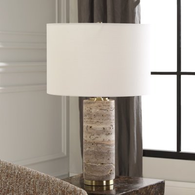 Lampe de table en travertin Lavelda