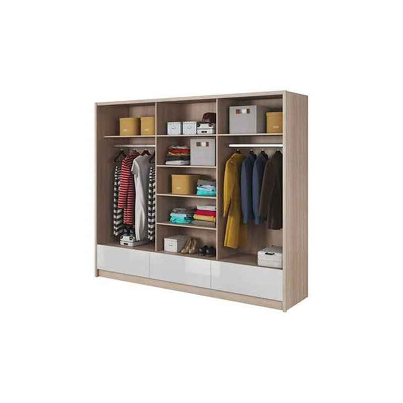 Dakch 3 Door Solid + Manufactured Wood Wardrobe