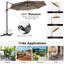 Airius 300 cm W Octagonal Lighted Tilt Cantilever Parasol with Crank Lift-733204950