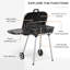 Barbecue au charbon de bois de 21 po avec roulettes et tablette inférieure - Évents portatifs réglables pour barbecue pour barbecue