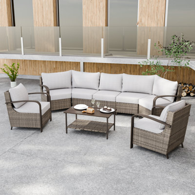 7 - Person Outdoor Seating Group with Cushions