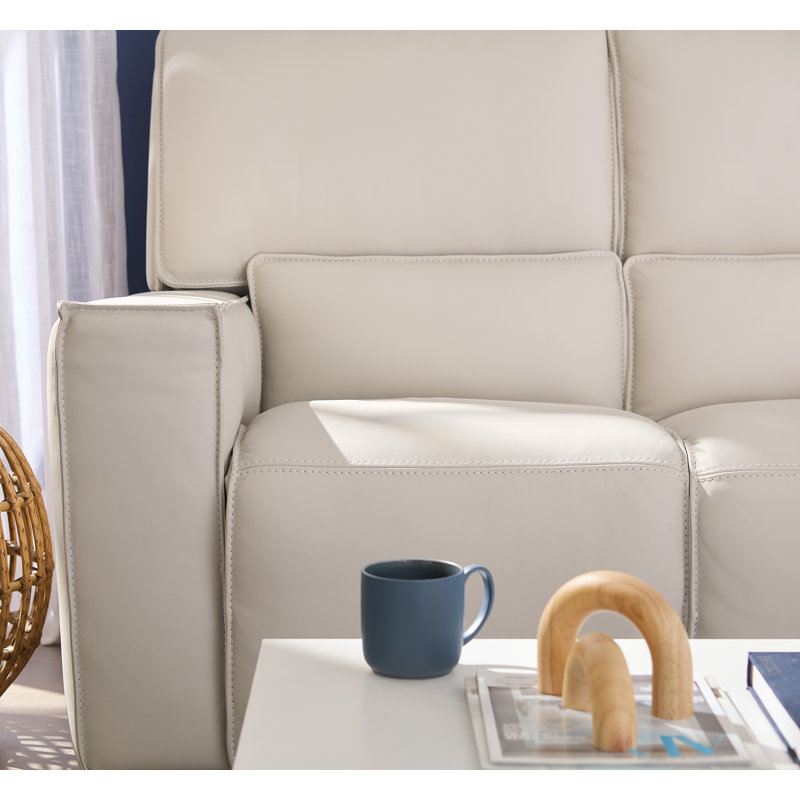 Miles Zero Gravity Sofa with Power Recline Power Headrest, Gray
