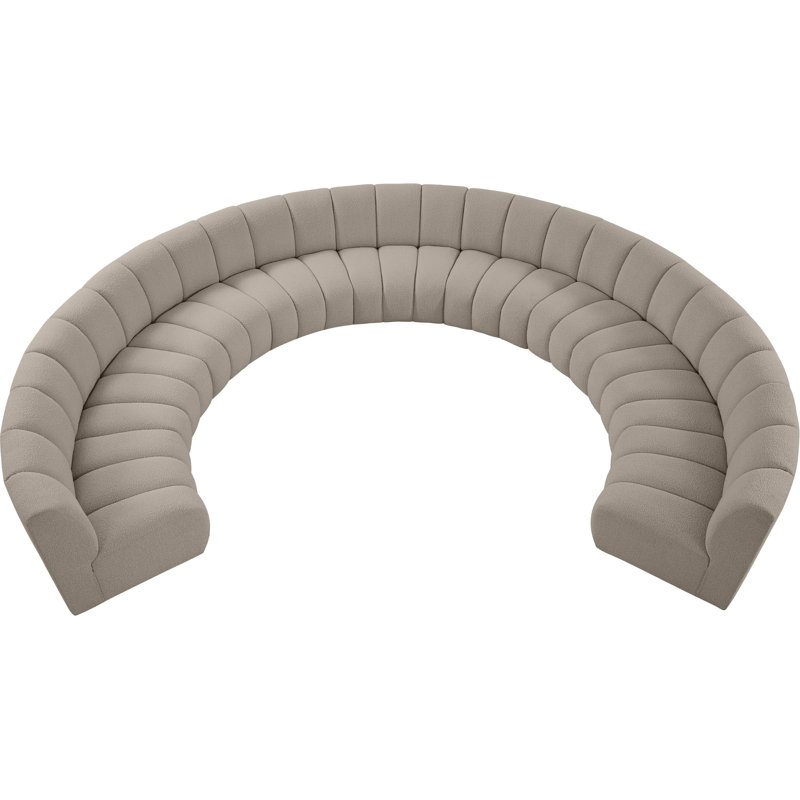 Canapé modulaire de coin Infinity de 183 po de largeur Infinity, Tissu brun bouclé