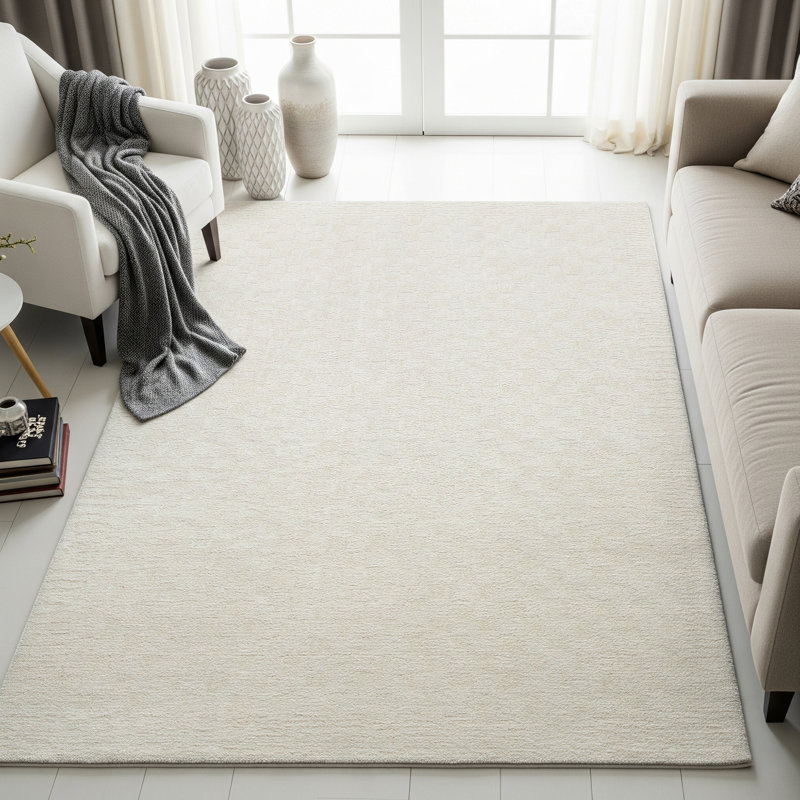 Checkered Ivory/White, Rectangle 200 x 275cm