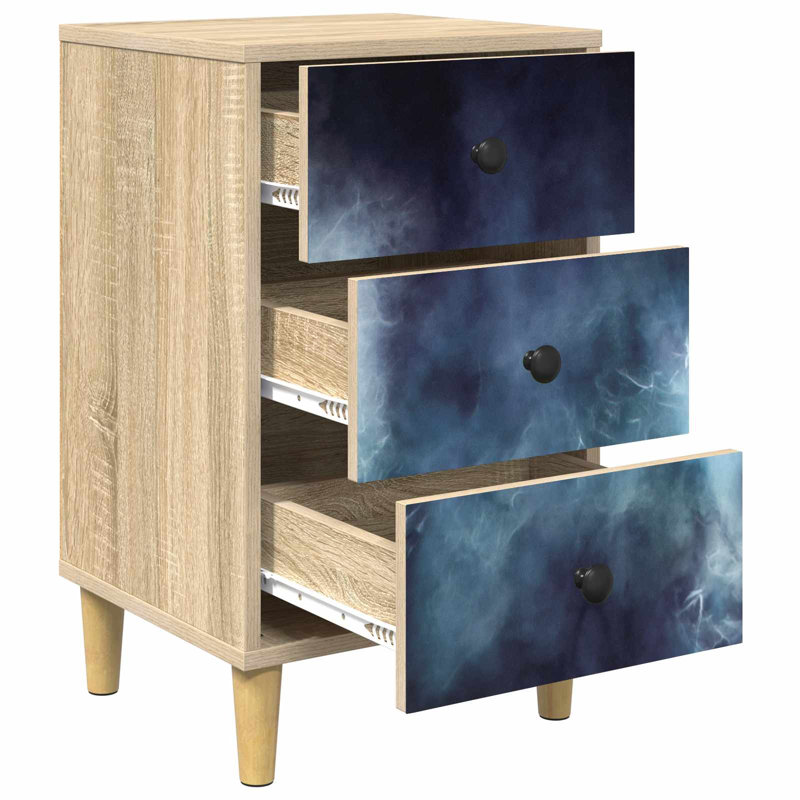  Bedside Cabinet Sonoma Oak Engineered Wood Nightstand Bedroom Furniture