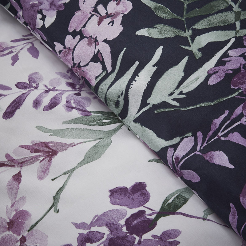Wister Floral Reversible Duvet Cover Set with Pillowcases, Single - 1 Standard Pillowcase