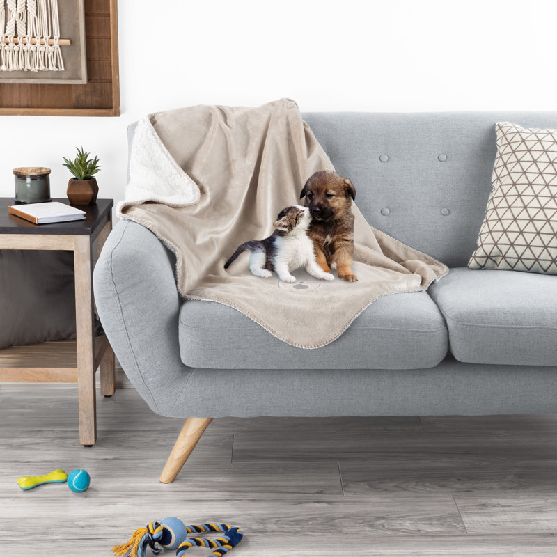 Tan Waterproof Plush Pet Blanket 40" x 30"