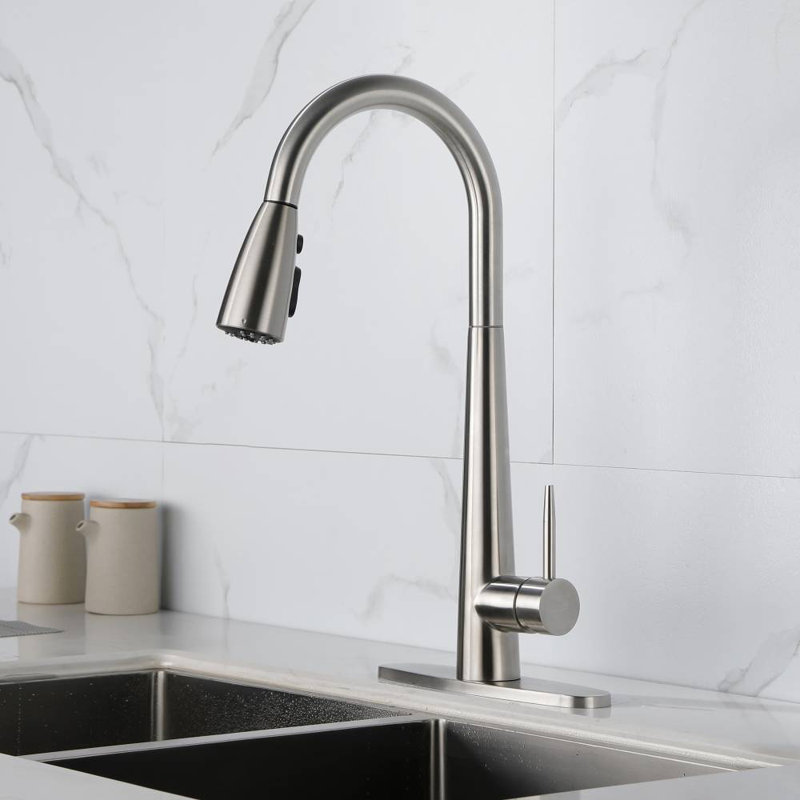 Toolmoo Pull Down Kitchen Faucet, Silver