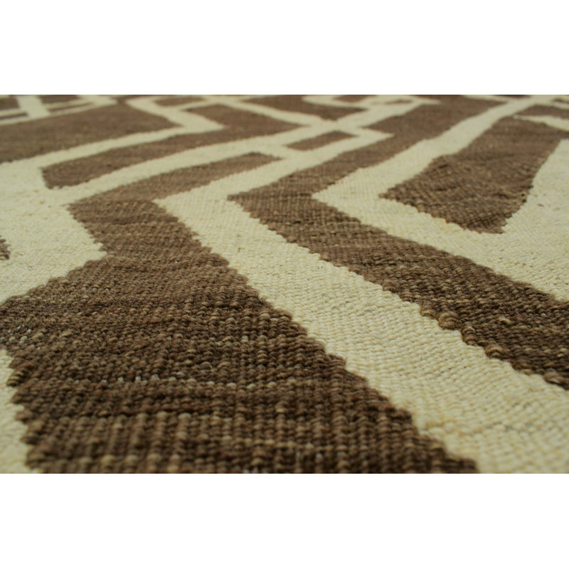 One-of-a-Kind Reta Handwoven Wool Brown Area Rug