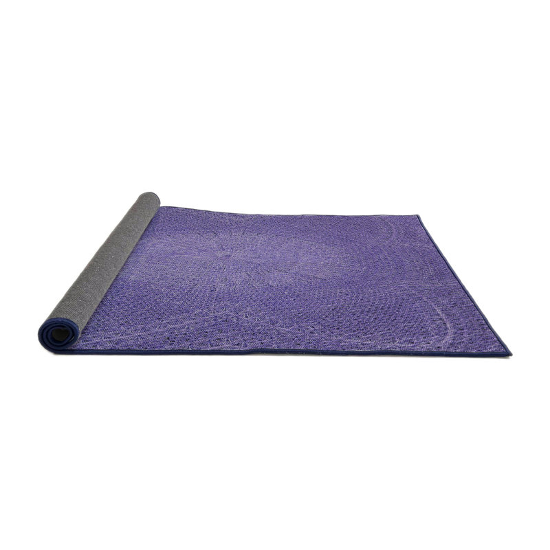 Tapis violet tissé à la machine, Rond 7 pi