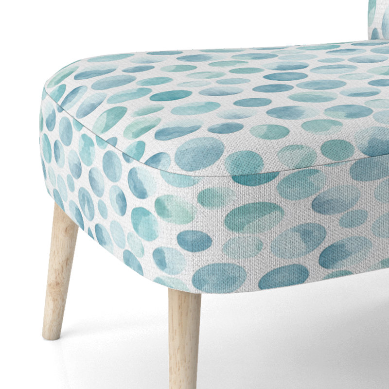 Chaise d'appoint à motif géométrique - Fauteuil bleu, Side Chair Armless