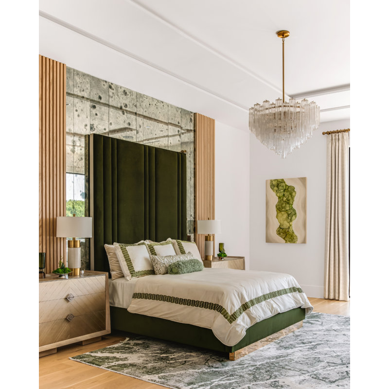 Lustre Clela, Laiton vieilli, Transparent, H 21,5 po x l 32 po x P 32 po