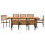 8 - Person Acacia Patio Dining Set with Rectangular Table