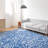 Sportsglyphs Football Blue Power Loom Polyester Area Rug-98943917