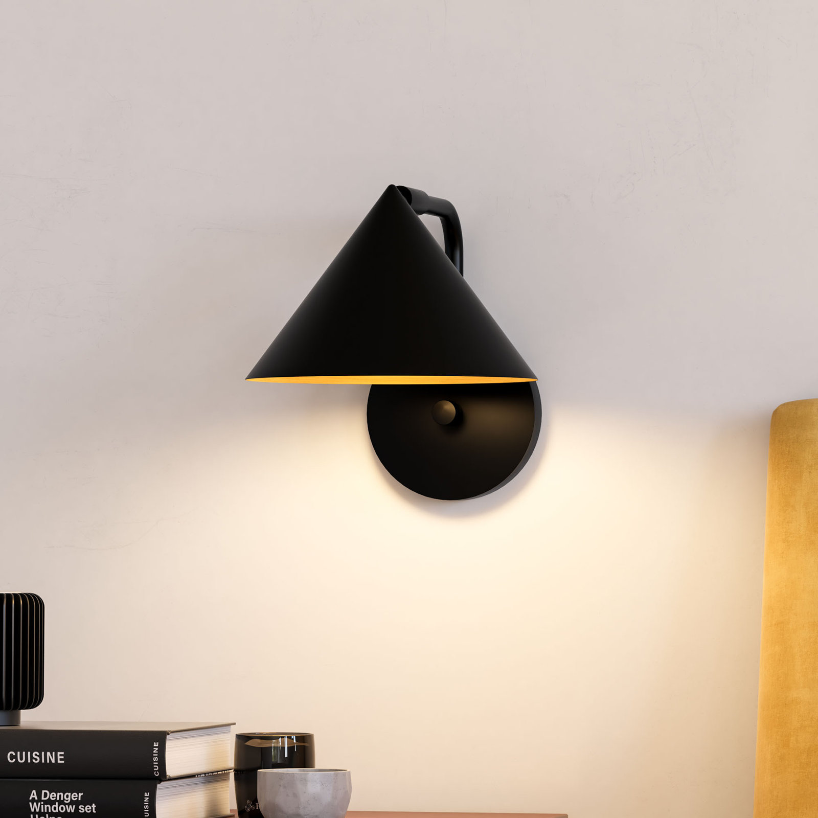 Ireland Single Light Dimmable Armed Sconce, Matte Black