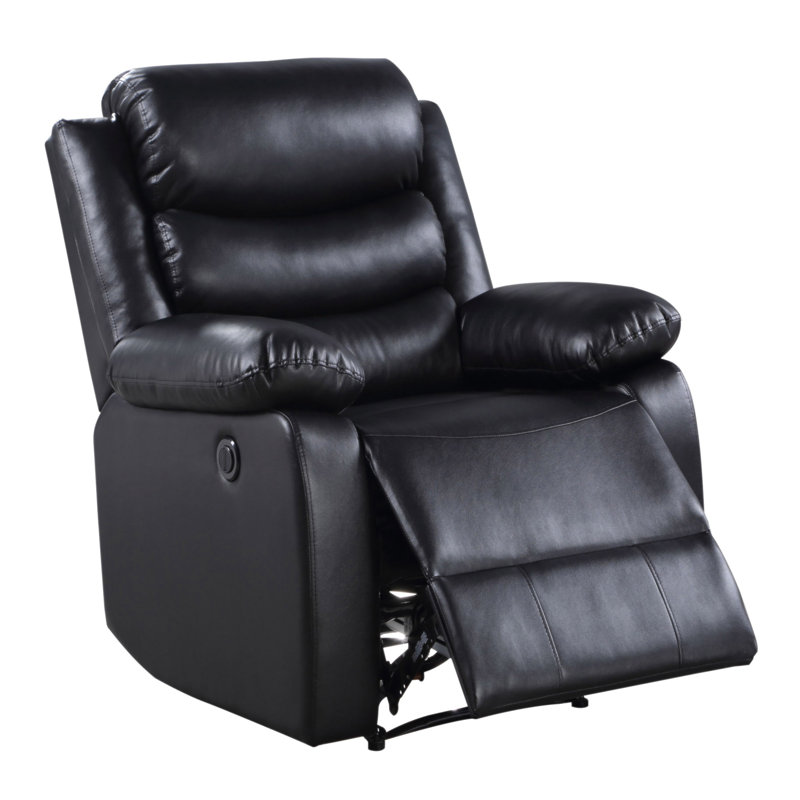 Fauteuil inclinable électrique avec accoudoirs coussinés, Noir