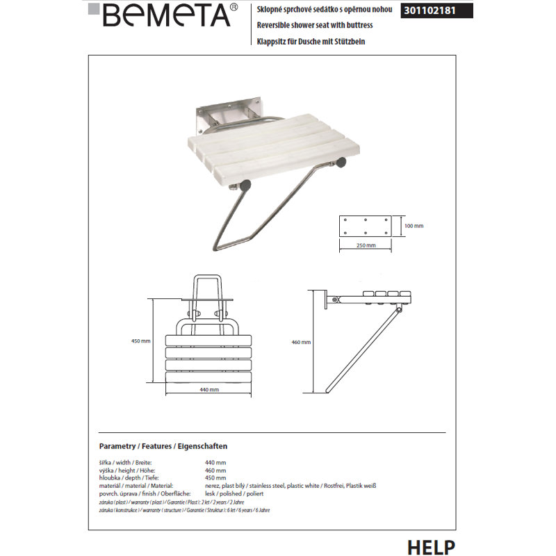 Drill / Screw Shower Seat