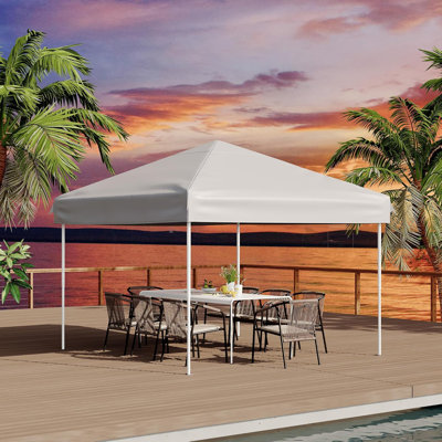 Tente de pavillon de jardin pliable et imperméable 10 x 10 pi, 4 parois latérales amovibles, protection UV, installation facile